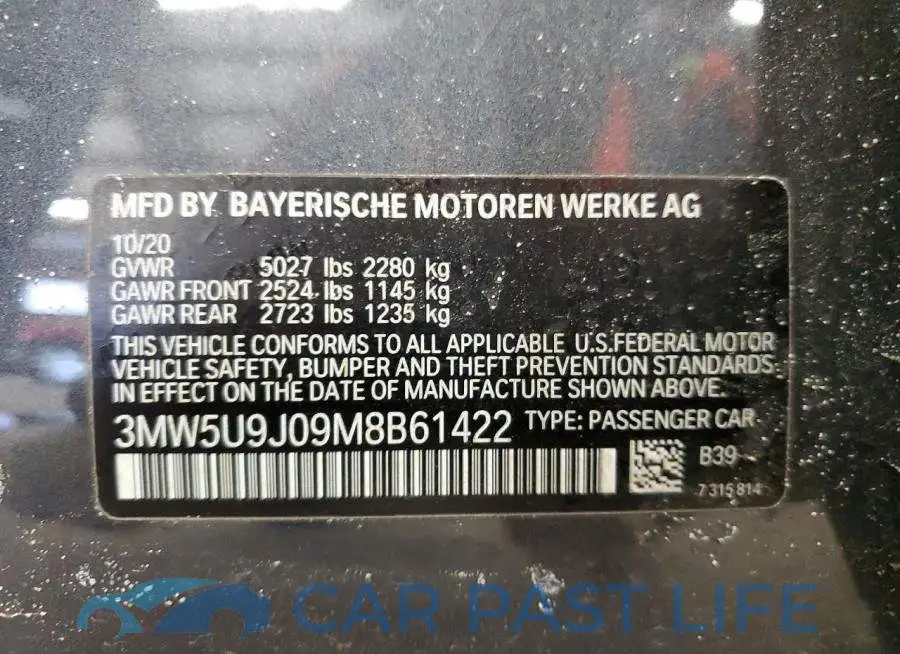 3MW5U9J09M8B61422# 12