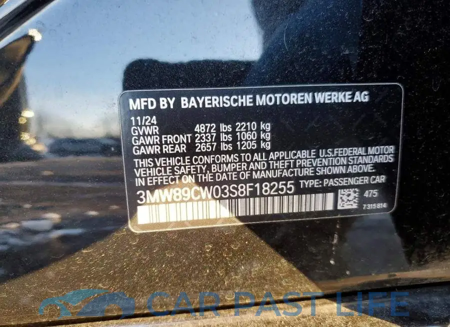 3MW89CW03S8F18255# 12