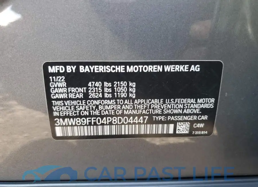 3MW89FF04P8D04447# 12