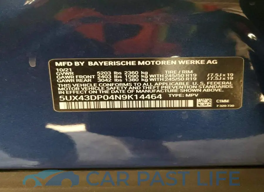 5UX43DP04N9K14464# 12