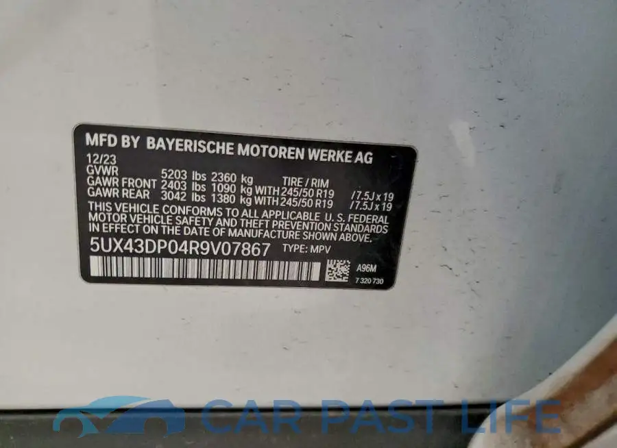 5UX43DP04R9V07867# 13