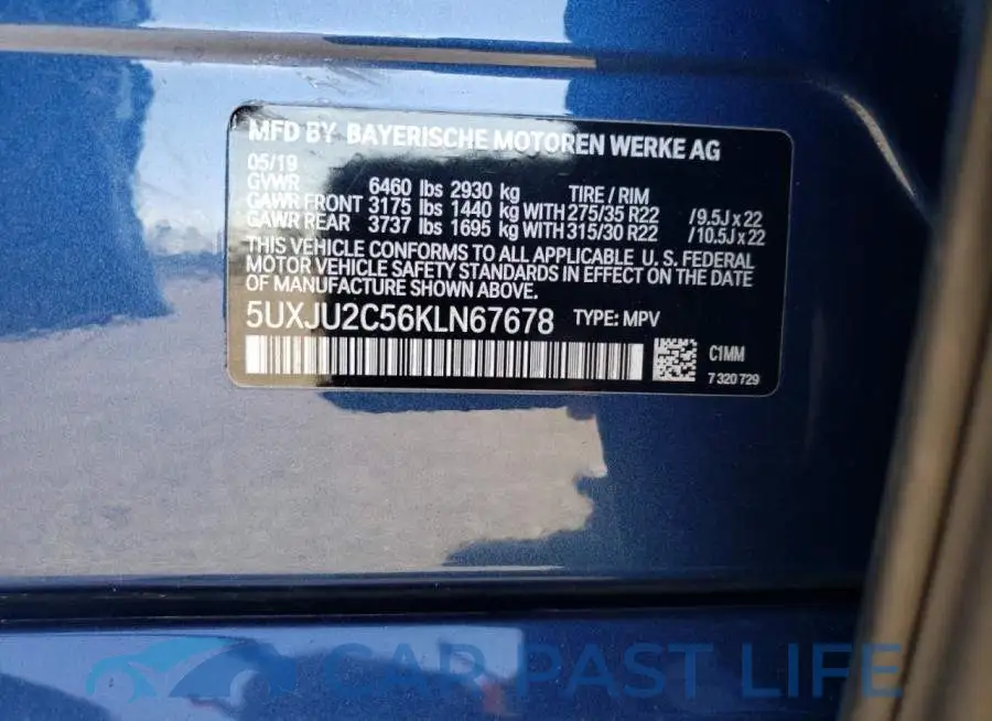 5UXJU2C56KLN67678# 13