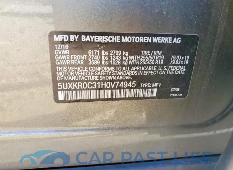 5UXKR0C31H0V74945# 13