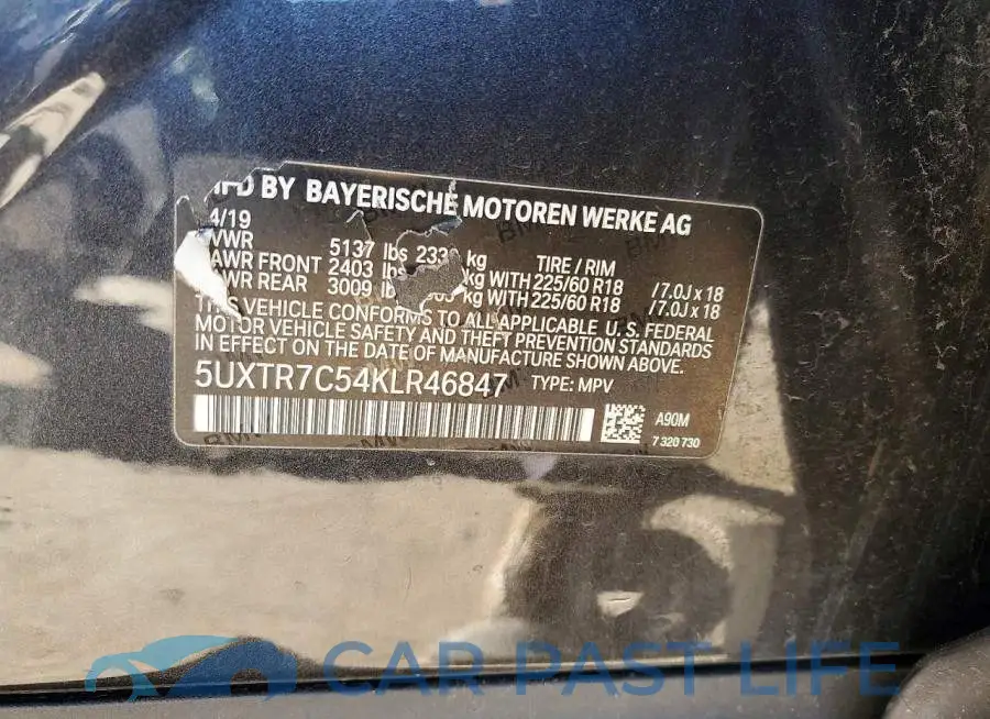 5UXTR7C54KLR46847# 12