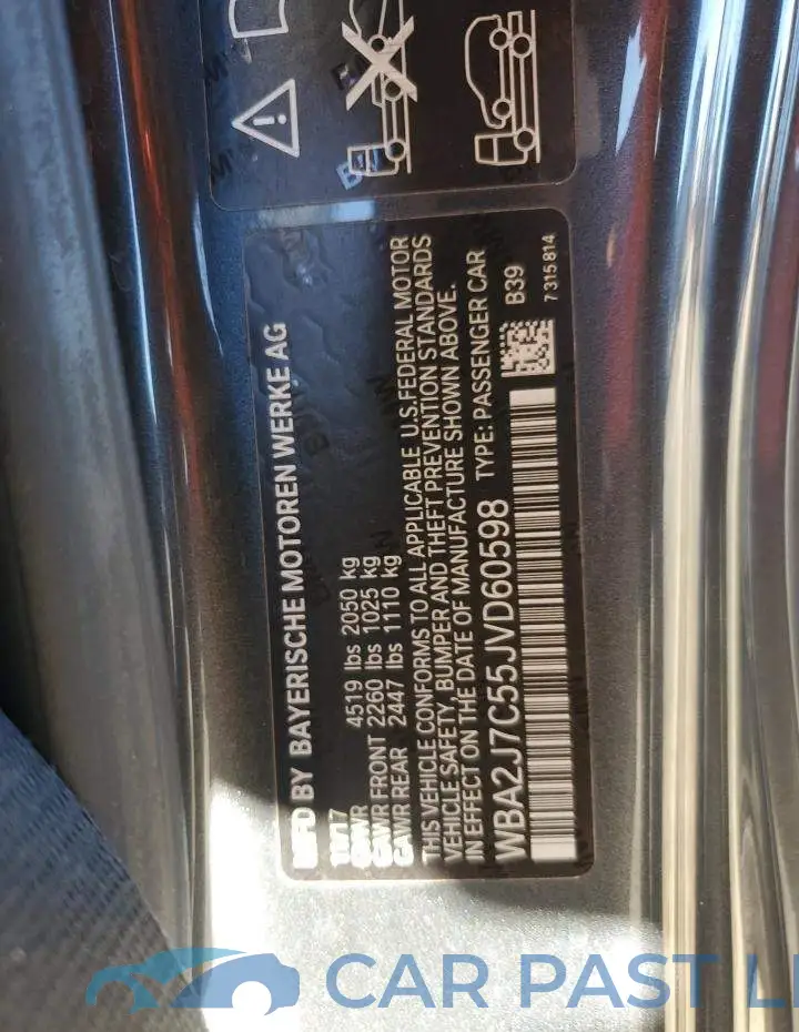 WBA2J7C55JVD60598# 12