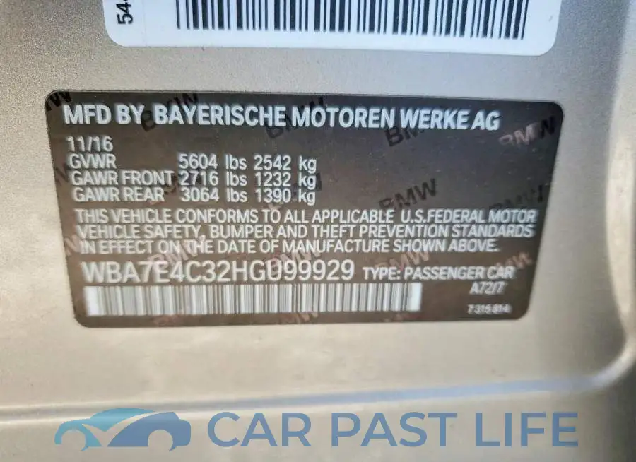 WBA7E4C32HGU99929# 12