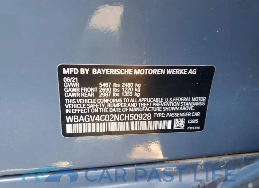WBAGV4C02NCH50928# 13
