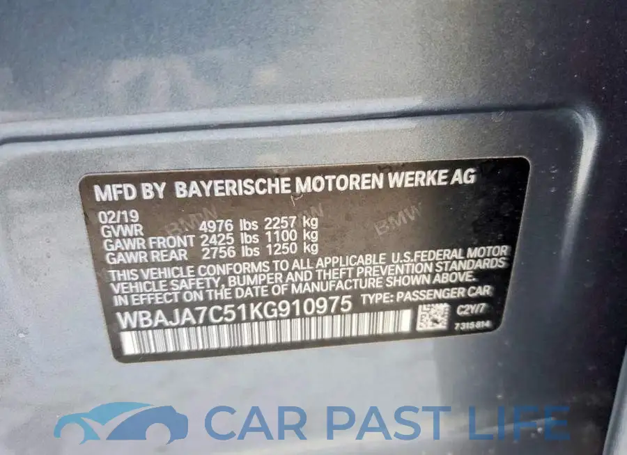 WBAJA7C51KG910975# 12