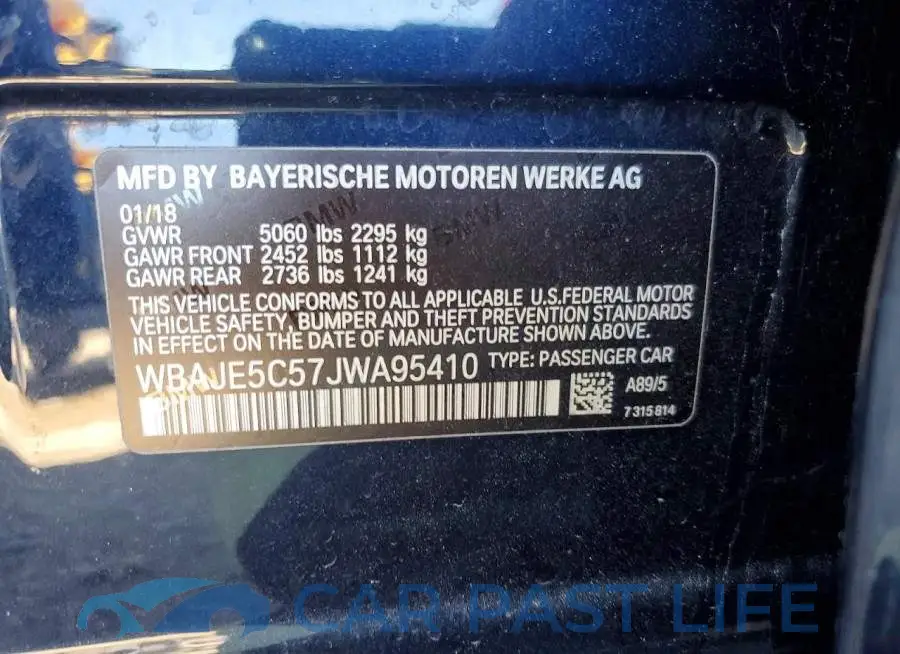 WBAJE5C57JWA95410# 12