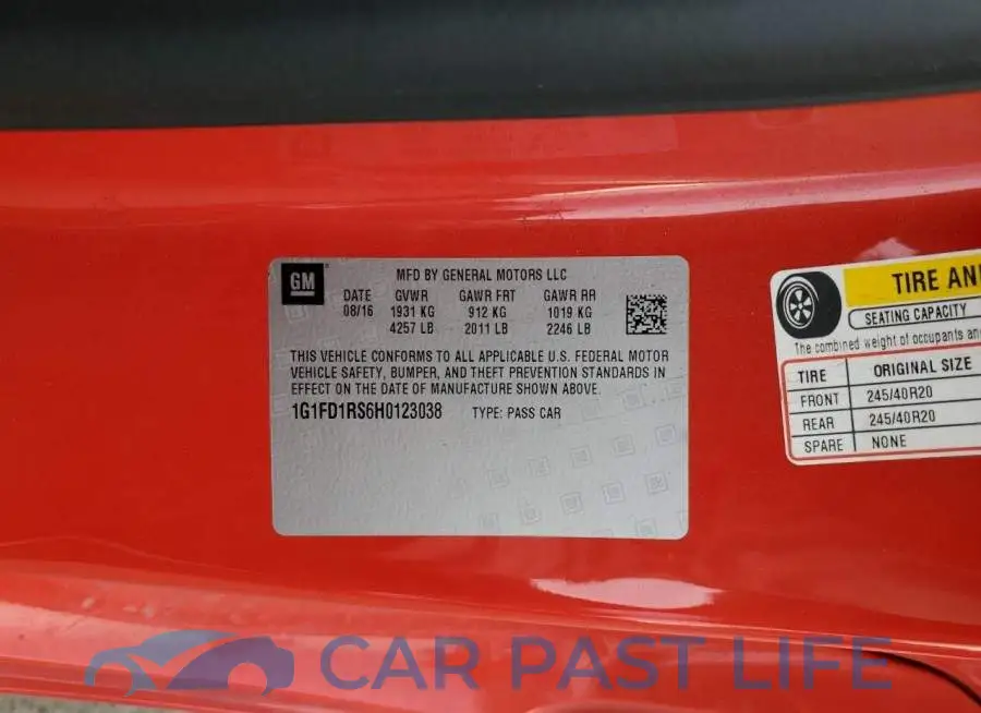 1G1FD1RS6H0123038# 12