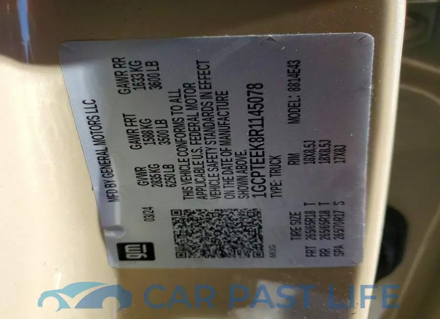 1GCPTEEK8R1145078# 12