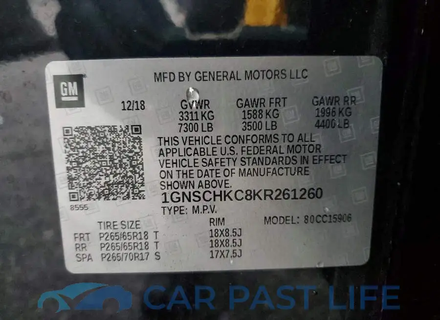 1GNSCHKC8KR261260# 13