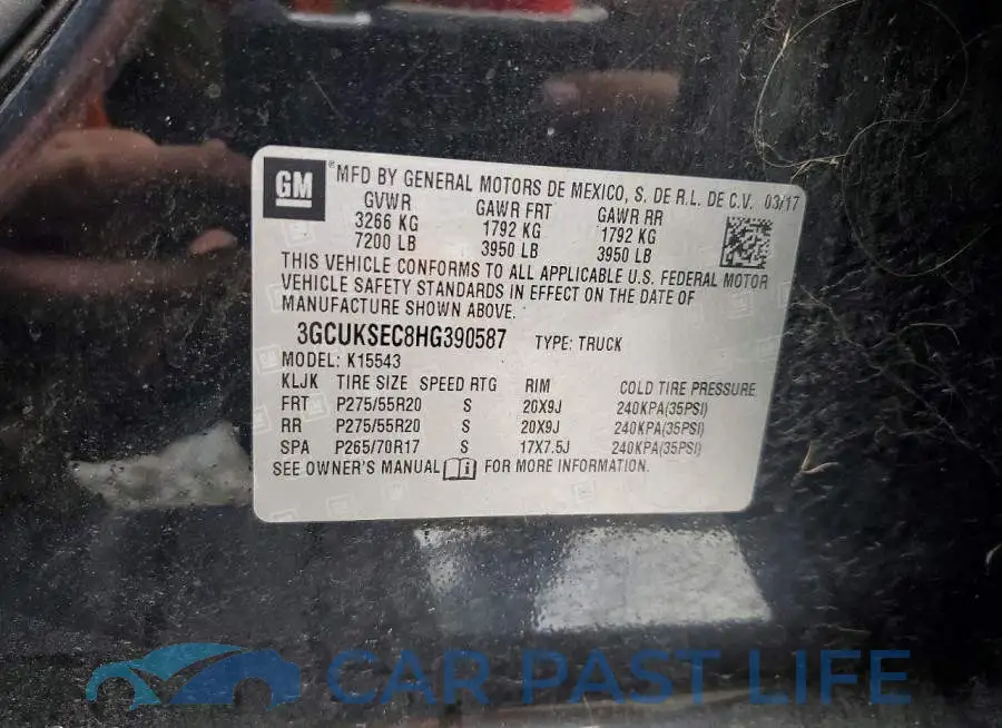 3GCUKSEC8HG390587# 12