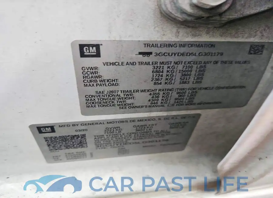 3GCUYDED5LG301179# 12