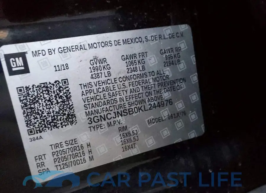 3GNCJNSB0KL244976# 12