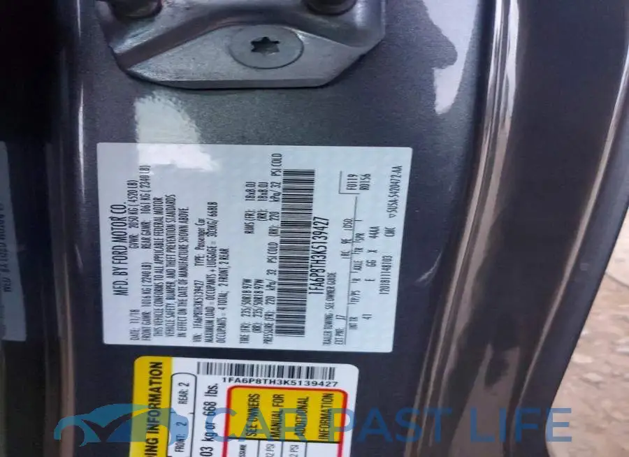 1FA6P8TH3K5139427# 12
