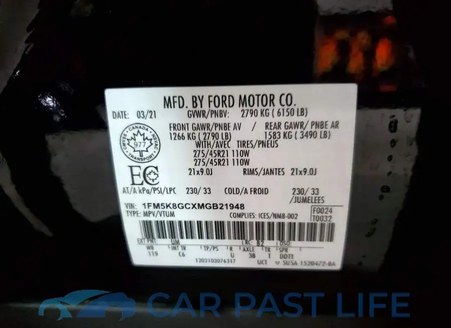 1FM5K8GCXMGB21948# 13