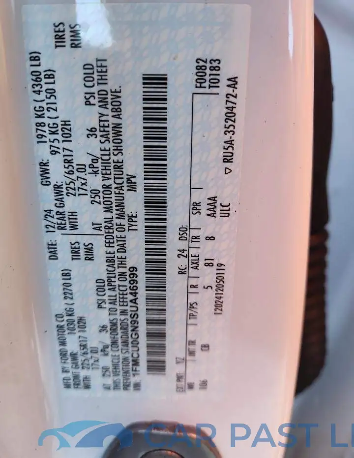 1FMCU0GN9SUA46999# 13