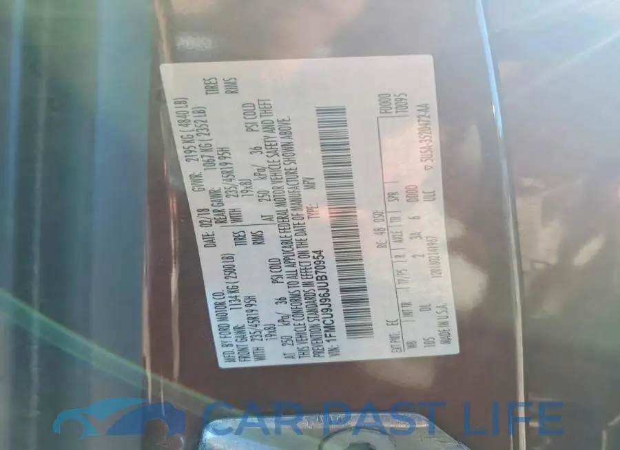 1FMCU9J96JUB70954# 13