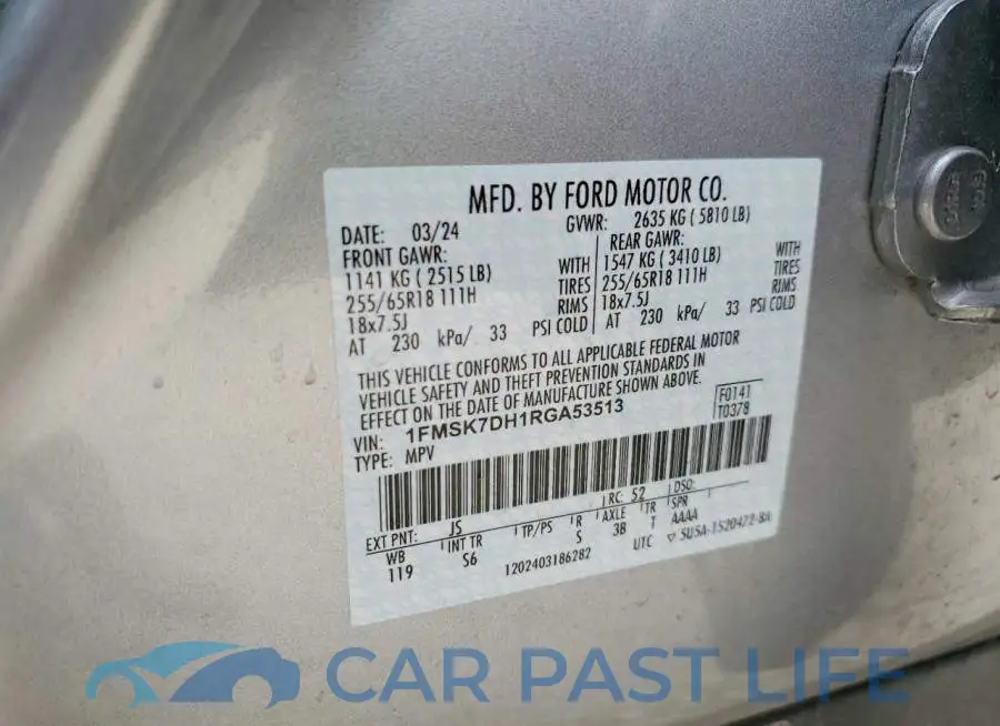 1FMSK7DH1RGA53513# 14