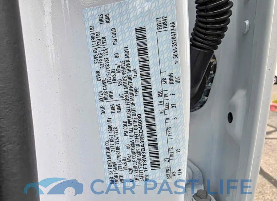 1FT8W3BA3RED48030# 10