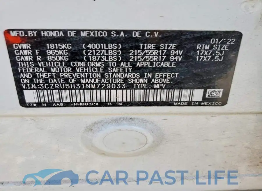 3CZRU5H31NM729033# 13