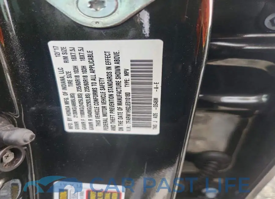 7FARW1H92JE010180# 13