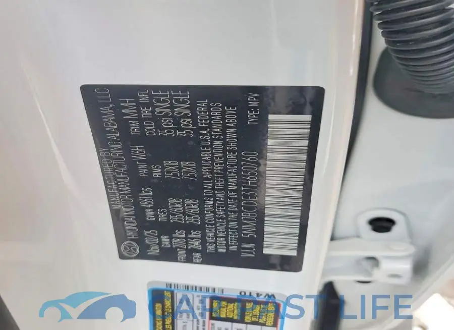 5NMJBCDE3TH650760# 13