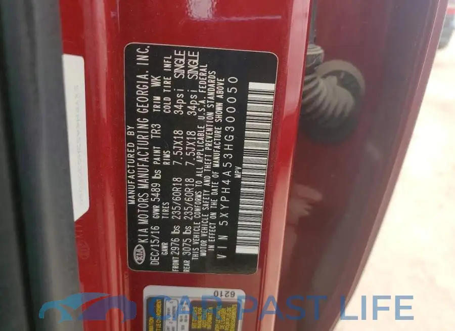 5XYPH4A53HG300050# 13
