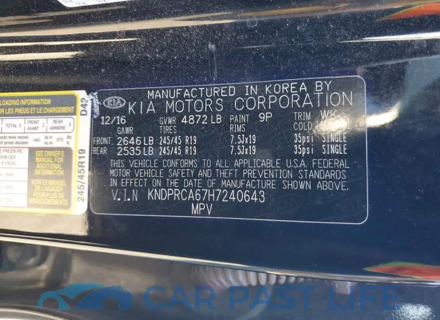 KNDPRCA67H7240643# 13