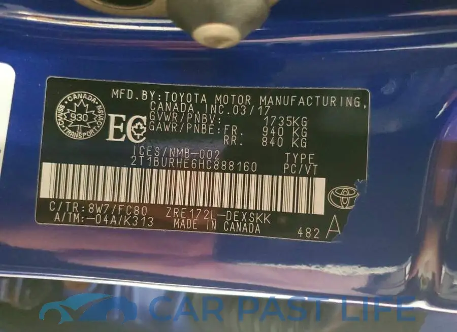 2T1BURHE6HC888160# 14