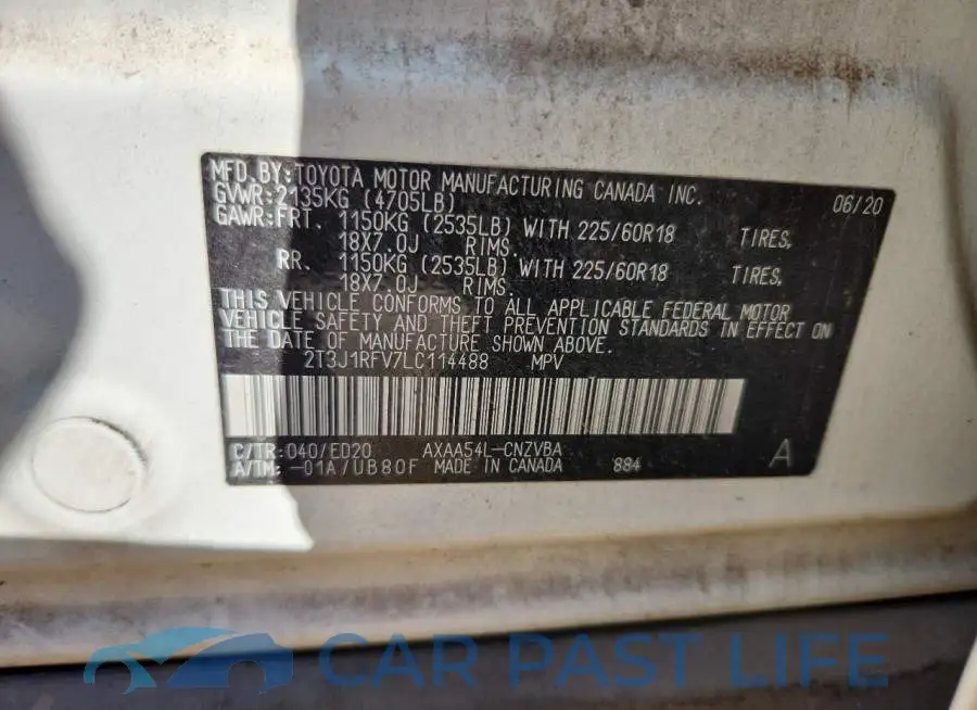 2T3J1RFV7LC114488# 14
