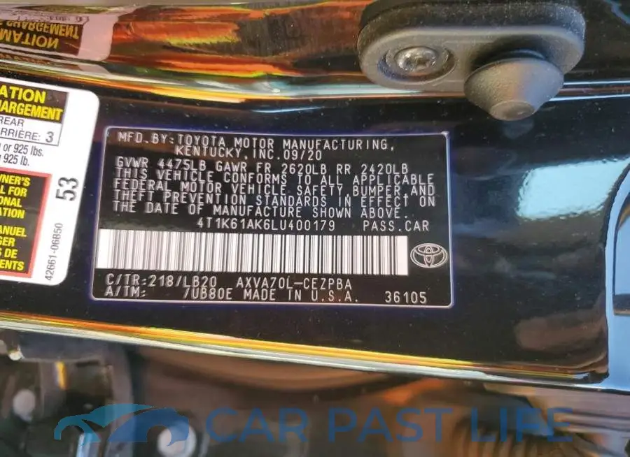 4T1K61AK6LU400179# 12