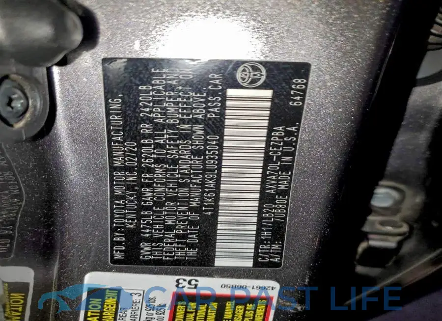 4T1K61AK9LU935040# 12