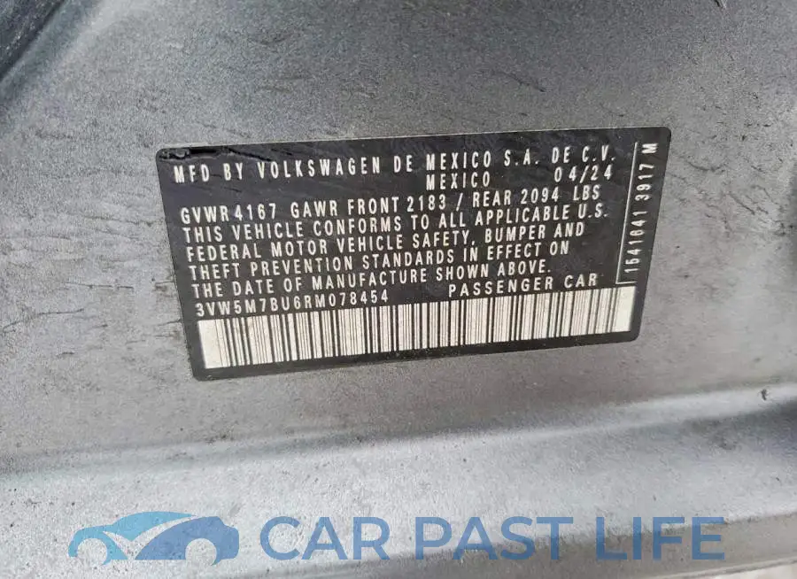3VW5M7BU6RM078454# 12