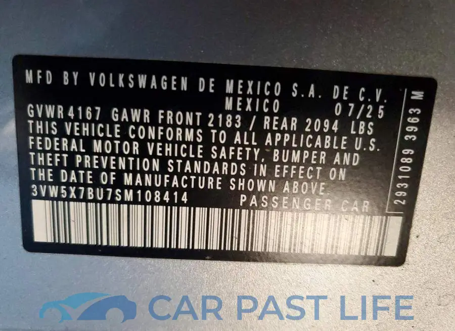 3VW5X7BU7SM108414# 11