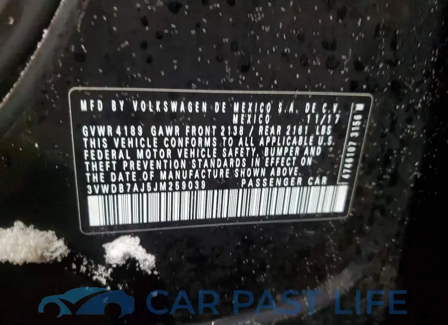 3VWDB7AJ5JM259039# 13