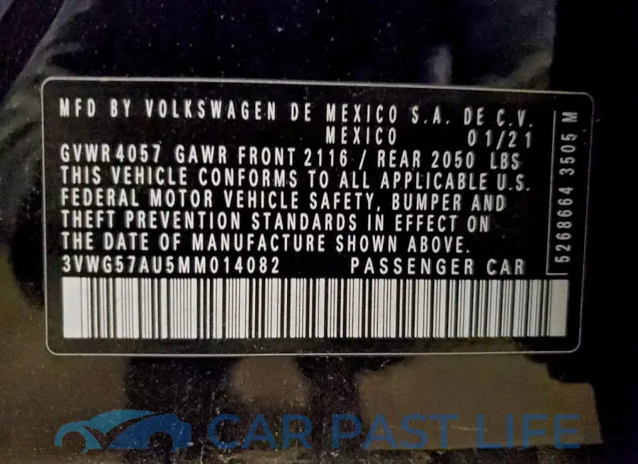 3VWG57AU5MM014082# 12