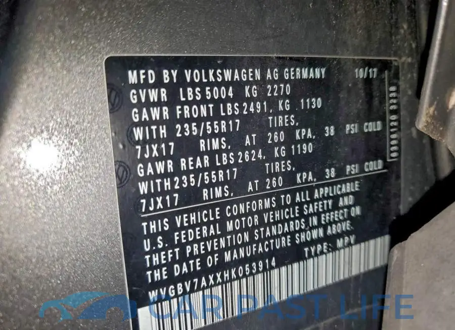 WVGBV7AXXHK053914# 12