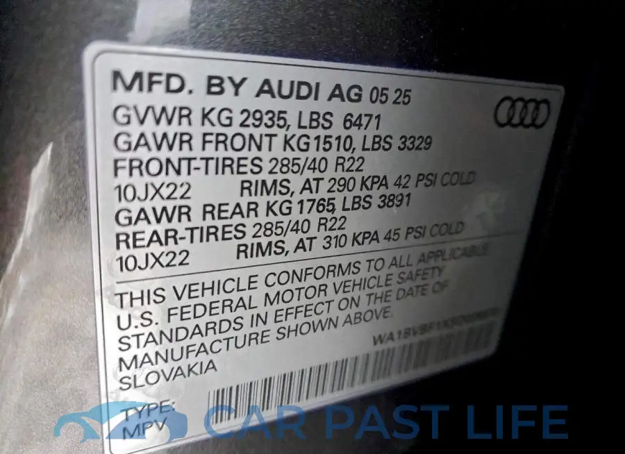 WA1BVBF1XSD039870# 13