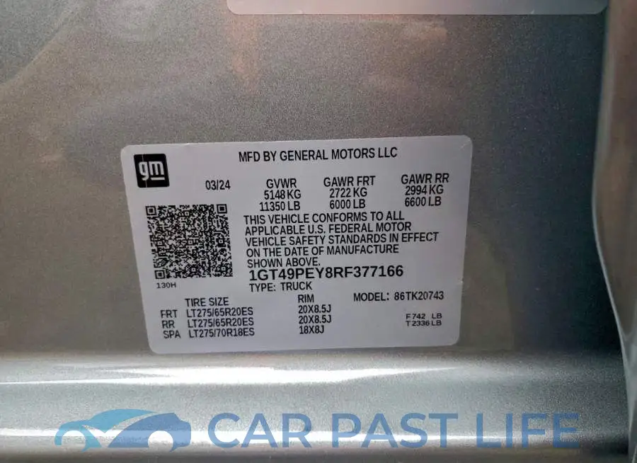 1GT49PEY8RF377166# 12