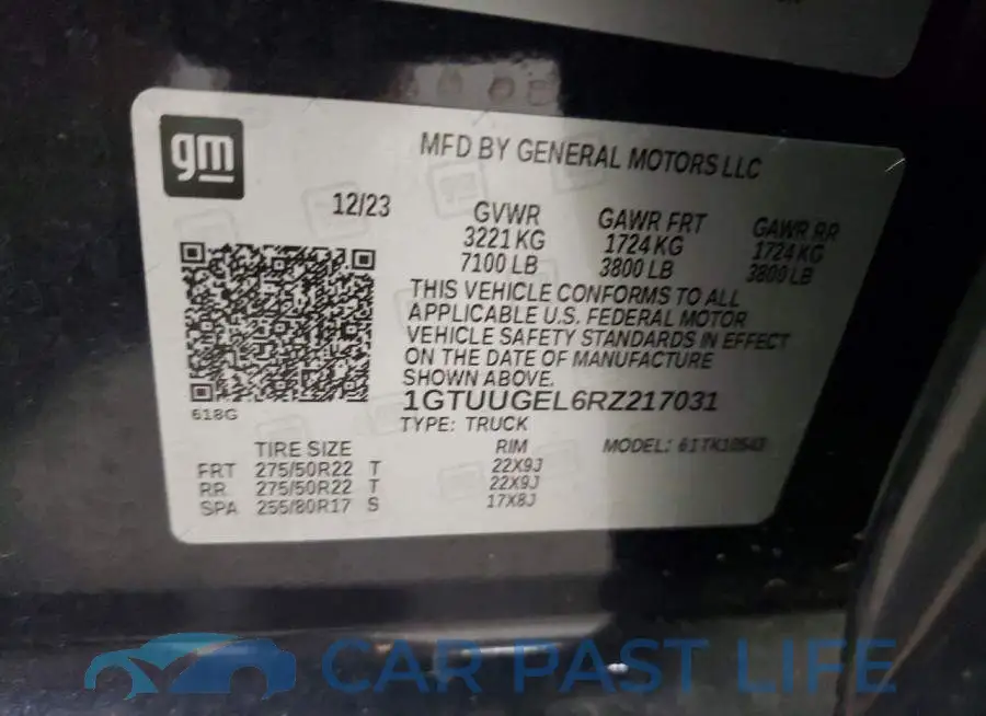 1GTUUGEL6RZ217031# 12
