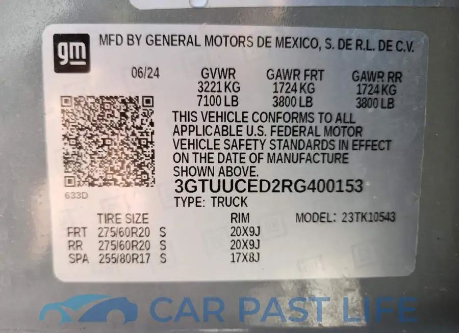 3GTUUCED2RG400153# 13