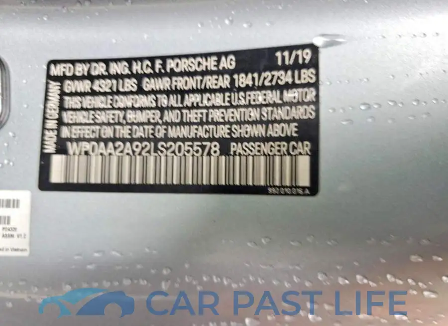 WP0AA2A92LS205578# 13