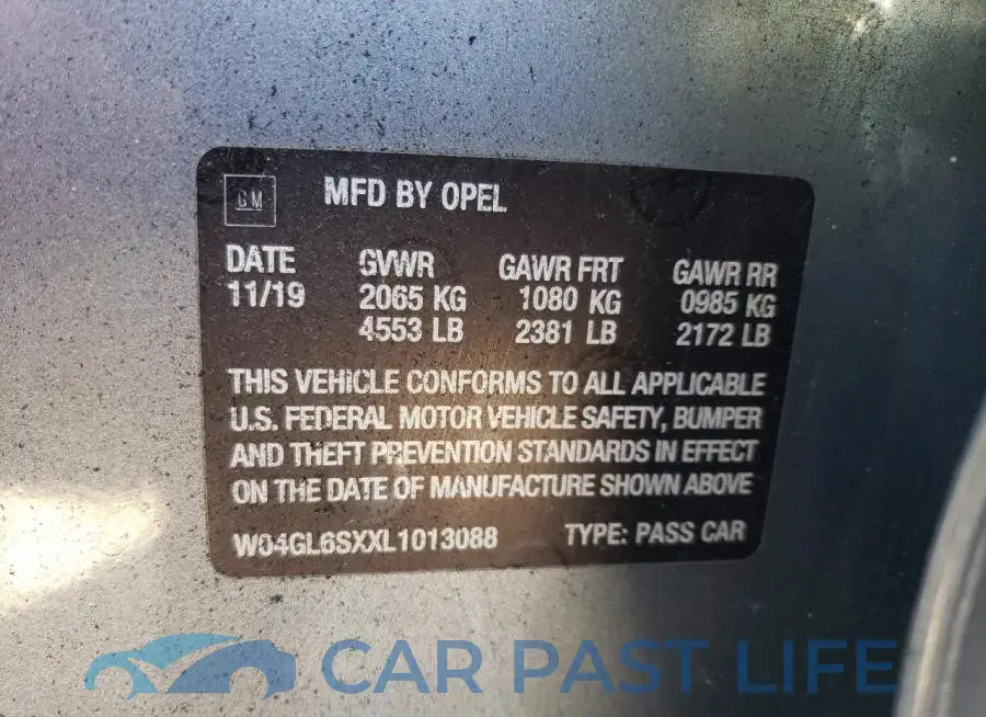 W04GL6SXXL1013088# 12