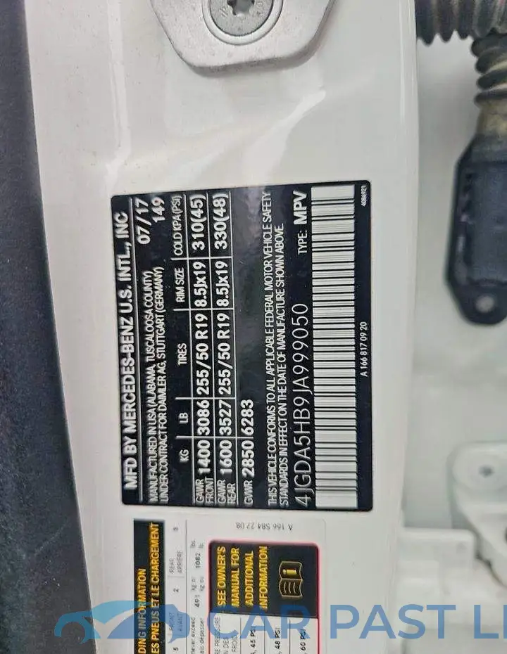 4JGDA5HB9JA999050# 10
