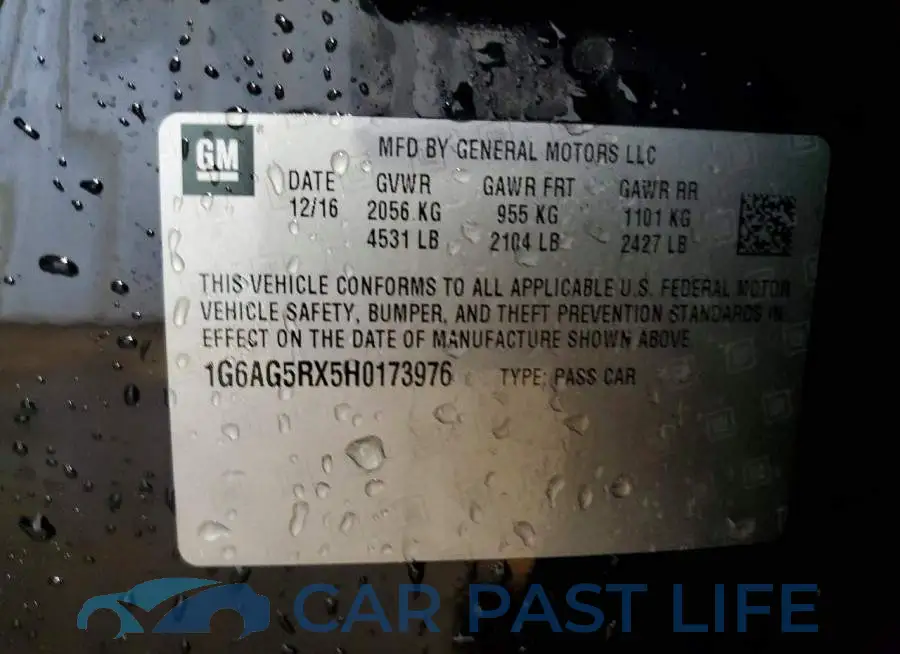 1G6AG5RX5H0173976# 12