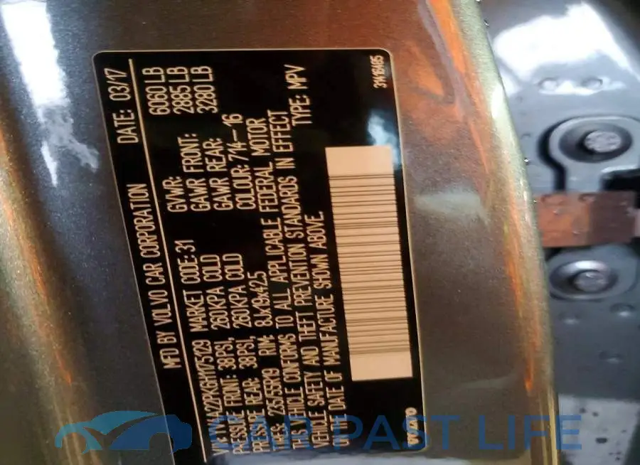 YV4A22PK6H1175129# 13