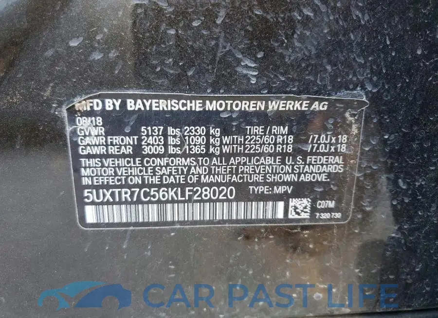 5UXTR7C56KLF28020# 14
