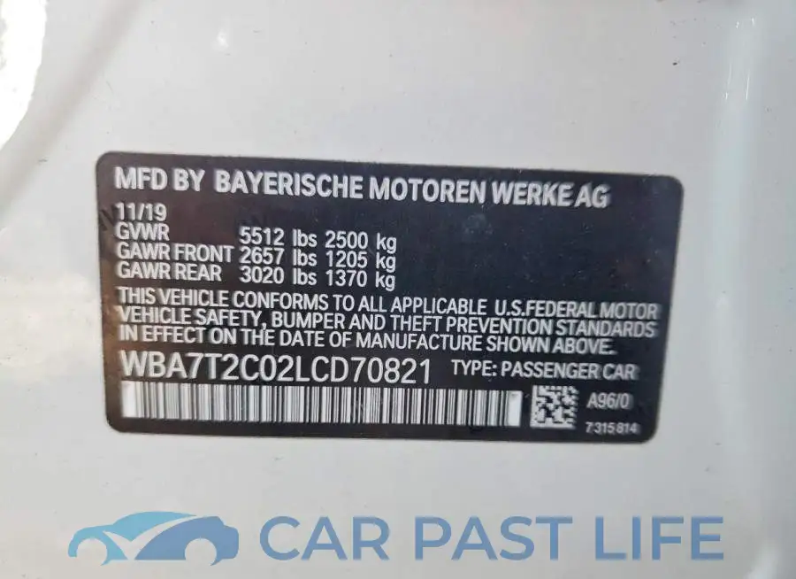 WBA7T2C02LCD70821# 12